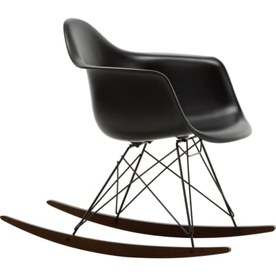 Vitra - RAR Eames Plastic Armchair - diepzwart RE - zwart - sleden esdoorn donker