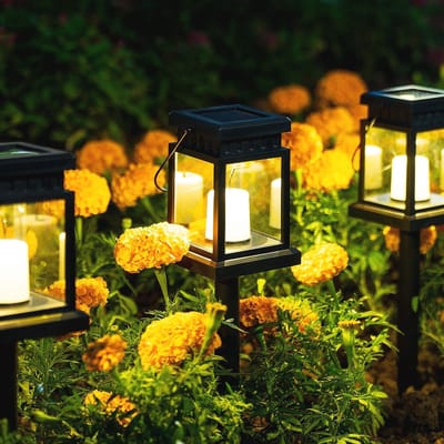 Zonne-energie Lantaarn met Kaarseneffect - 8 Stuks voor Tuin en Terras
