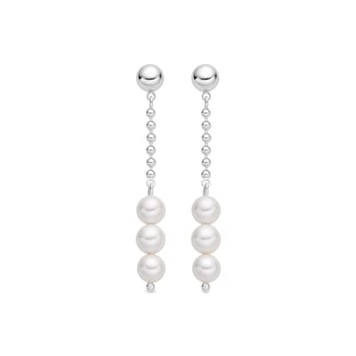 Luxenter oorbellen met witte parel zilver afwerking - Galdin