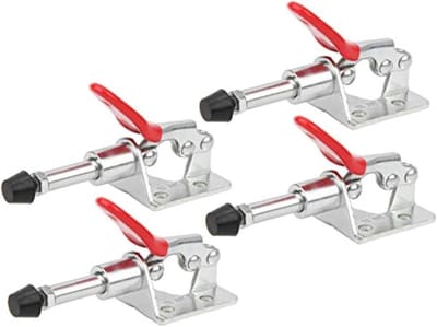 4-delige Snelsluitklem Set voor Mechanisch Bewerken, Houtbewerking en Lassen - 45kg Duw-Trek Handgereedschap met Snelle Ontgrendeling