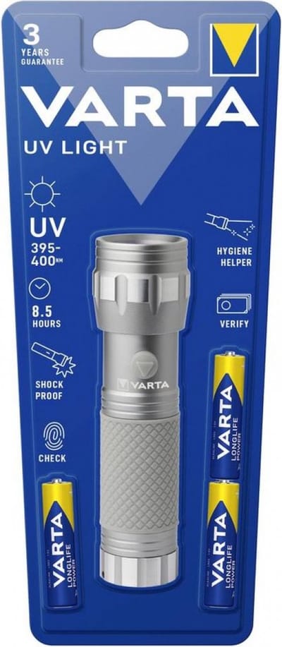 Varta UV Light 15638101421 Zaklamp UV-LED werkt op batterijen 8.5 h 68 g