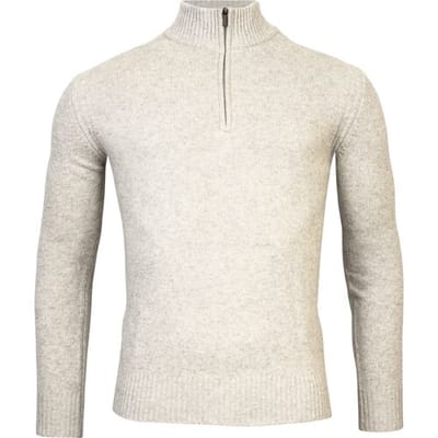Thomas Maine Trui Rib Knit Zip Yak Merino Blend Licht Groen / male