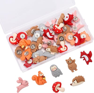 30x Decoratieve Duimspijkers voor Prikbord - Verschillende Dier Motieven