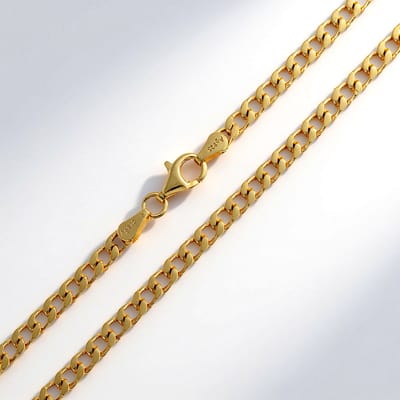 Cavill - Vergulde Zilveren Pantserketting - 925 Sterling Zilver - 55 cm - Goudkleurig - Elegante Damesketting - Stijlvol & Duurzaam
