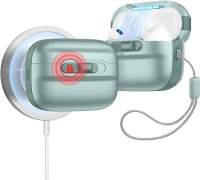 Beschermhoes voor AirPods Pro 2/1 - MagSafe, Magnetische Afdekking, Valbescherming met Koord - Groen