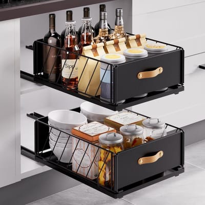 Dailygoods- Uittrekbare Lade - Hoogwaardige Carbon Staal - Keukenlade Organiser - 30 x 40 x 15.5 cm - Tot 25 kg - Gladde en Stille Beweging