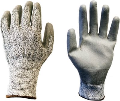 Polyester handschoenen wit + grijze maat 8 nitril coating 1 paar/ per seal