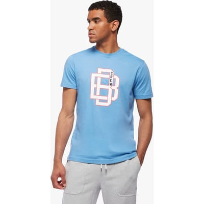 Brooks Brothers  Graphic T-shirt Open Blue Maat: S | T-shirts met Print Outlet | Heren | Blauw