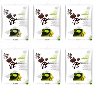 Mitomo Green Tea Matcha Gezichtsmasker - 6 x 25g - Tissue Masker - Sheet Mask - Masker - Gezichtsverzorging