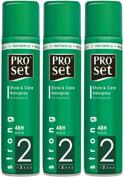 Proset Haarspray Style & Care Nr.2 Strong - 48H Hold - 3 Pack - 3 x 300 ml