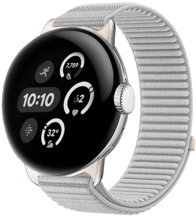 Nylon bandje - geschikt voor Google Pixel Watch 4 (41mm) / Pixel Watch 3 (41mm) / Pixel Watch 2 / Pixel Watch - klittenband sluiting - grijs