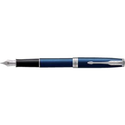 Parker Sonnet vulpen | blauw gelakt met palladium trim | medium punt | geschenkverpakking