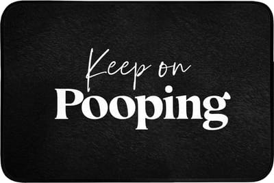 Badmat 90x60 cm - Antislip - Quote - Keep on pooping - Zwart - Spreuken - Badmatten voor badkamer - Badkamermat - Douchemat - Badkamer mat