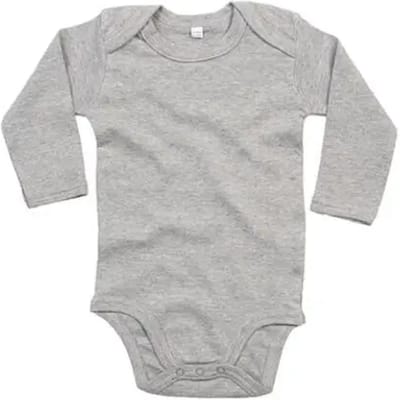 Babybugz | Baby long Sleeve Bodysuit | Heather Grey Melange | 0 - 3 Maanden