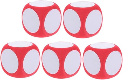 Schuim Dobbelstenen - Uitwisbare Dobbelstenen - Spelletjes en Leren - Droog Uitwisbaar Oppervlak - 6 cm - Rood