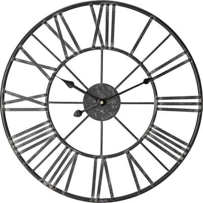 Argos Home grote nummerieke wandklok - Romeinse cijfers -  zwart - 45cm