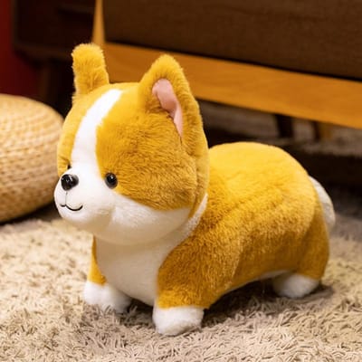 Levensechte Corgi Hond Pluche Speelgoed Schattig Simulatie Knuffeldier Puppy Inu Pluizig Baby Poppetje Cadeau Voor Kinderen Verjaardag 19cm