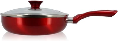 Grote Stoofpan 24 cm Aluminium Inclusief Glazen Deksel - Geschikt voor Inductie