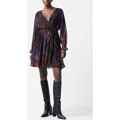 French Connection Elise Wrap Dress K Black Size: 6 | Mini Dresses Outlet | Dames | Zwart