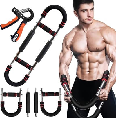 Arm Trainingsset - Kracht Trainer - Bovenlichaam Trainen - Verstelbare Weerstand - 26x24x9cm - Rood