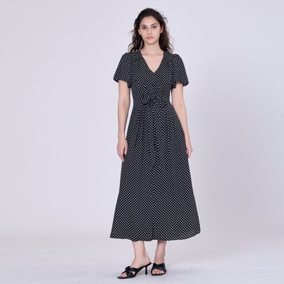 Polka stip flard shirt-jurk