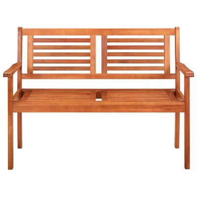 vidaXL - Tuinbank - 2-zits - met - kussen - 120 - cm - massief - eucalyptushout