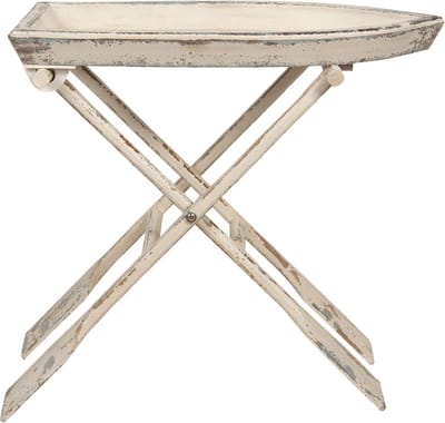Clayre & Eef Bijzettafel 70x39x64 cm Wit Hout