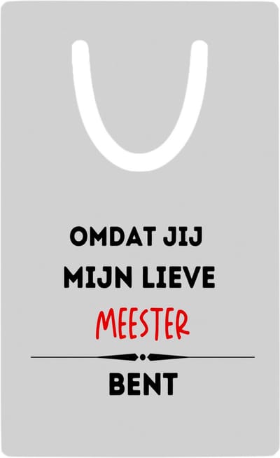 Hacebo® - omdat jij mijn lieve meester bent metalen boekenlegger - Meester - de liefste meester - verjaardag - cadeautje voor meester - kado - geschenk Bladwijzer boekenleggers - 7.6 cm x 5cm