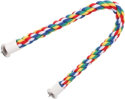 Vogel Speeltouw - Zittouw Papegaai - Vogel Training - Duurzaam Katoen - 55cm Lang - Willekeurige Kleur