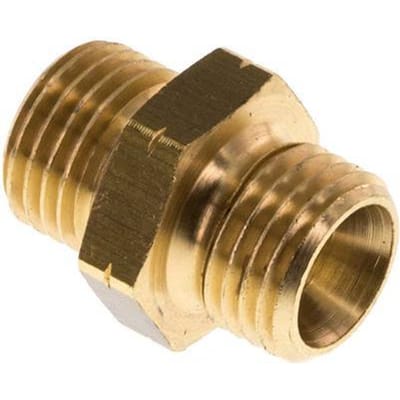 Dubbele Nippel G Buitendraad Linkshandig Messing 16bar 17mm Hex [2 Stuks]