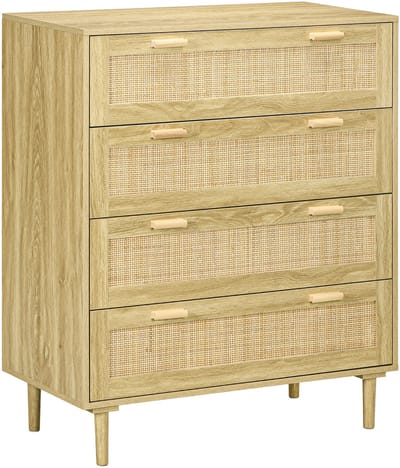 HOMCOM Ladekast - Spaanplaat - 90x45x108,5cm - Natuurlijk hout
