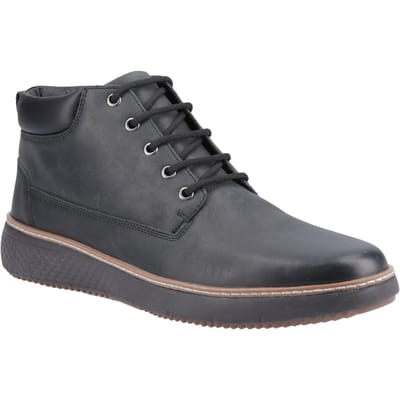 Hush Puppies Kian Leren Heren Enkelboots Zwart