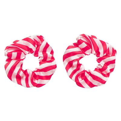 Apollo - Feest schrunchie - 2 stuks rood-wit one size - Carnaval accessoires - Carnaval - Feestkleding
