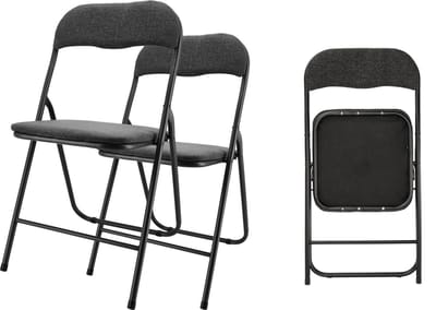 Klapstoel Set van 2 - Inklapstoel Zwart - Eettafelstoelen - Opklapbare Stoelen - Geschikt tot 100 kg