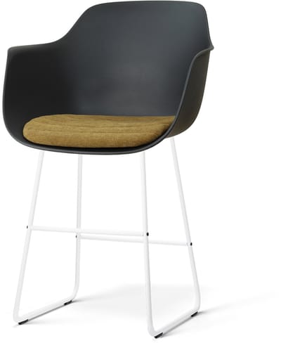 Nolon Nino-Liz barkruk zwart met mosgroen Zitkussen - wit onderstel - 65 cm