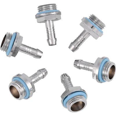 6 STuks PC Waterkoeling TweeTouch Fitting G1/4 Schroefdraad Barb Connector voor Slang 7,5 mm 7.5mm