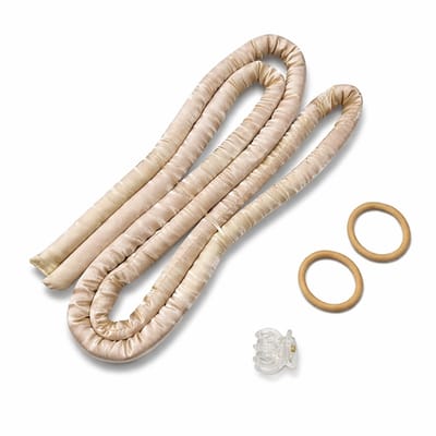 Khaki hair curling rod zonder hitte voor dames – extended no heat krulband set met zachte stof, haarclip en elastieken heatless curls voor krullen zonder warmte