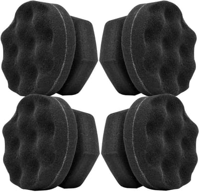 Bandendressing Applicator - Ronde Grip - Voertuig Onderhoud - Uniek Golfpatroon - 4 Stuks - Zwart