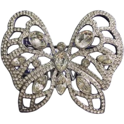 Swarovski Effen Kleur Ontwerp Oostenrijkse Kristallen Broche Damesbroche Zilver 5030459 F,Silver gray