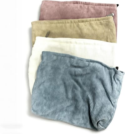 Kleine Make-up Tas voor Vrouwen - 4-delige Corduroy Cosmetica Set - Reistas, Handtas, Aesthetic Make-up Organizer 25x18x4cm