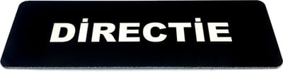 Deurbordje met tekst Directie - 150 x 50 mm (incl. dubbelzijdige tape) - zwart / wit | Geborstelde RVS-look toplaag | Gratis Verzending