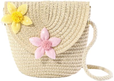 Dailygoody - Schoudertas - Schattige Braid Stro Crossbody Tas voor Kinderen - Retro Design - Meisjes Tas - Ideaal voor Uitstapjes - Beige Kleur