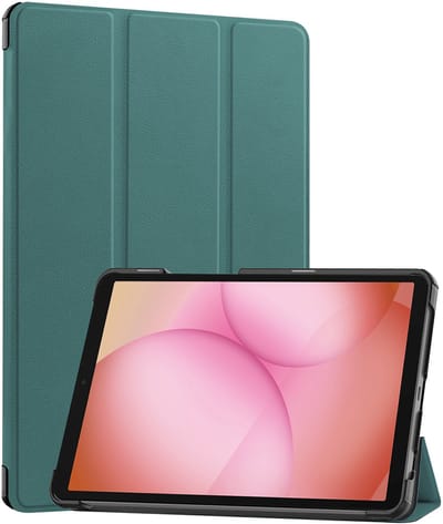 Hoes - Geschikt voor Samsung Galaxy Tab A11 - Dun & Stevig - Trifold Bookcase - Hard Cover - Hardcover Book Case - Tablet Hoesje - Donkergroen