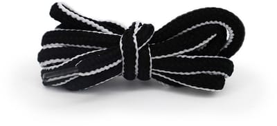 Van Bommel veters – Ringpoint Braided Laces zwart/wit 90cm