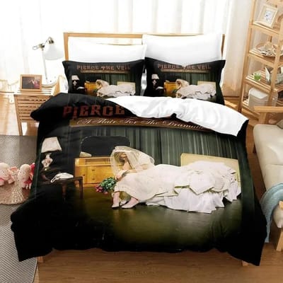 Pierce The Veil Beddengoed Collectie Enkel Twin Vol Queen King Size Bed Collectie Aldult Jongens Slaapkamer Dekbedovertrek Collecties 3D Anime Met Bed Li EU single(135x200cm)