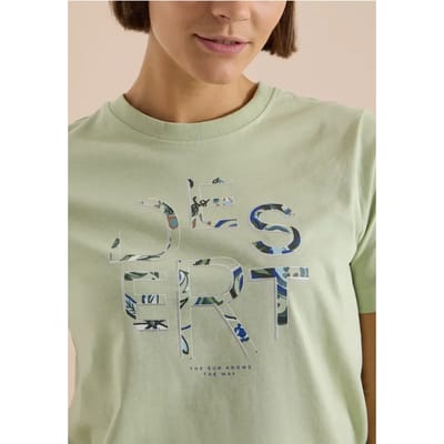 Shirt met ronde hals en opdruk aan de voorkant