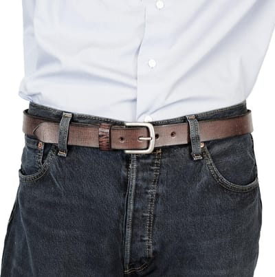 Leren Riem Donkerbruin Van 3 cm Breed - Dames Riem Of Heren Riem - Maat 115 (Taille tot 100 cm)