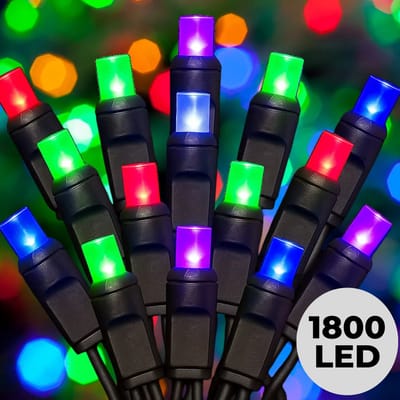 Lomera Kerstverlichting 36 Meter - 1800 LED Lampjes - Multicolor Verlichting - Binnen en Buiten - Clusterverlichting - Boom van 360 CM - Sfeervolle Lichteffecten - Kerstboomverlichting - 8 Lichtfuncties - Geheugenfunctie