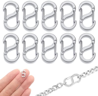 Dailygoods- Karabijnhaken 10 Stuks - Roestvrij Stalen Sluitingen - Dubbel Openingsmechanisme - Sieraden/Armbanden - Nikkelvrij/Allergievriendelijk - Duurzaam Ontwerp