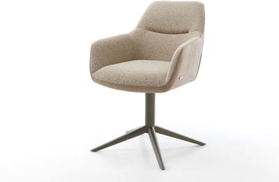 Eetkamerstoel Pejo-Flex kruispoot afwerking met titanium materiaalmix mud 360° draaibaar rocker-functie pocketveer kern